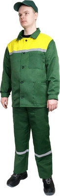 Комплект рабочей одежды Барсегян Л.Р. Рабочий-1 (р.64-66, 170-176, зеленый/желтый)