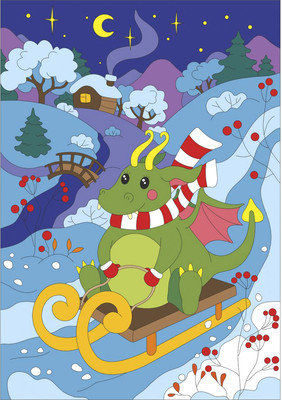 Картина по номерам Lori Быстрые санки / Рхд-016