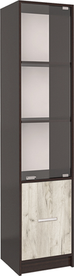 Шкаф-пенал с витриной Интерлиния СК-024 с витриной (дуб серый/дуб венге)