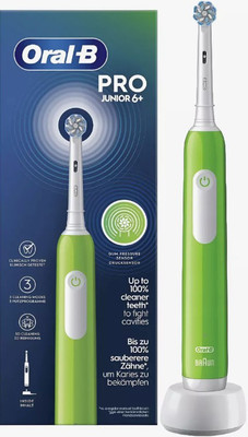 Детская электрическая зубная щетка Oral-B Pro Junior 6+ Green
