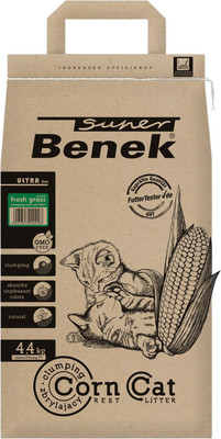 Наполнитель для туалета Super Benek Corn Cat Ультра Свежая трава (7л/4.35кг)