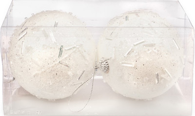 Набор шаров новогодних Ausini M87-25 (белый, 2шт)