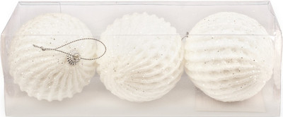 Набор шаров новогодних Ausini M87-16 (белый, 3шт)