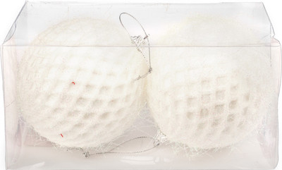 Набор шаров новогодних Ausini M87-26 (белый, 2шт)