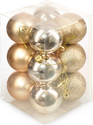 Набор шаров новогодних Ausini HE20248-63-4 (золото, 12шт)