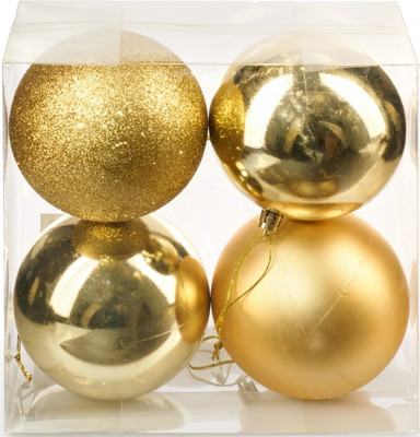 Набор шаров новогодних Ausini HE20248-70-3 (золото, 4шт)