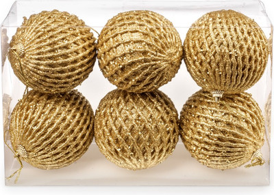 Набор шаров новогодних Ausini M87-13 (золото, 6шт)