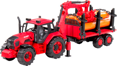 Трактор игрушечный Полесье Belarus с лесовозом и манипулятором / 96494