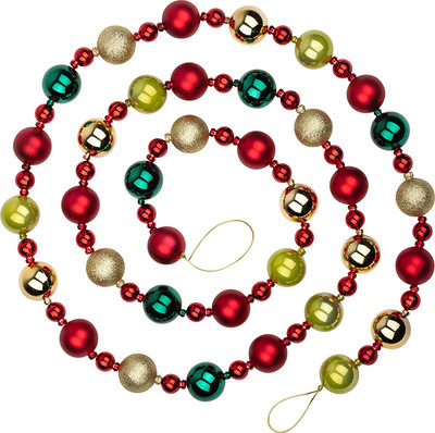 Гирлянда-бусы Волшебная страна Новогодние / 108498 (240см, красный/зеленый)