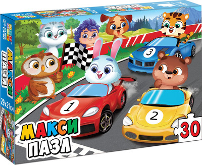 Развивающая игра Puzzle Time Макси. Забавные машинки / 9178220 (30эл)
