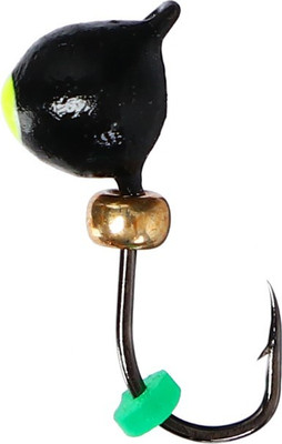 Мормышка Yugana Дробь с бисером / 10104515 (черный/лайм)