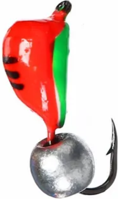 Мормышка Yugana Жук с шаром / 10104529 (красный/черный/зеленый/серебряный)