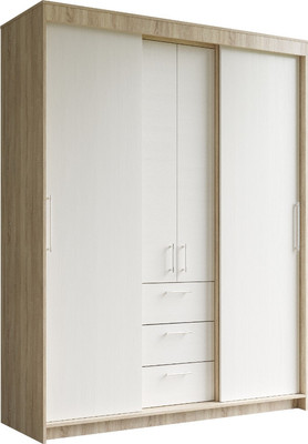 Шкаф Евва Престиж без зеркал ПР-4D2Z3S (дуб сонома/бодега белый)