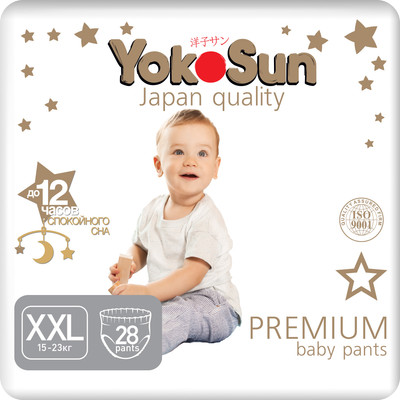Подгузники-трусики детские YokoSun Premium XXL от 15 до 23кг (28шт)