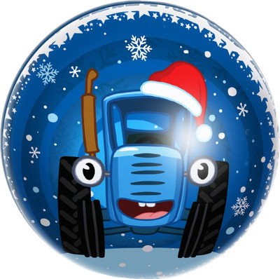 Пазл Синий трактор Новогодний подарок / 7674923