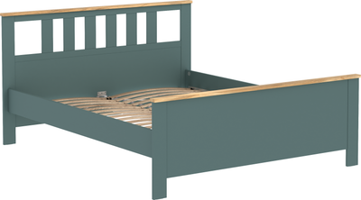 Двуспальная кровать Mio Tesoro Сага 160x200 / 2.08.04.070.16 (темно-бирюзовый/ясень)