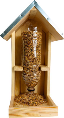 Кормушка для птиц Четыре Солнца Р-8 с бутылкой с кормом (натуральный)
