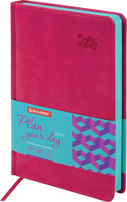 Ежедневник Brauberg Rainbow 2025 / 115802 (розовый)