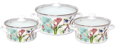 Набор кастрюль КМЗ Шафран-1-Экстра (белый)