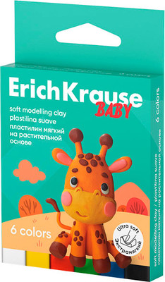 Пластилин Erich Krause Baby с Алоэ Вера / 61320 (6цв)