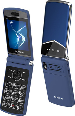 Мобильный телефон Maxvi E11 (синий/серебристый)