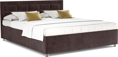 Полуторная кровать Mebel-Ars Версаль 140 (бархат шоколадный Star Velvet 60 Coffee)