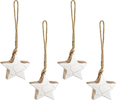 Набор елочных игрушек Tkano New Year Essential Marble stars / TK24-NY_DEC0022 (4шт)