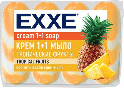 Мыло твердое Exxe 1+1 Тропические фрукты (4x75г)