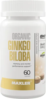 Комплексная пищевая добавка Maxler Ginkgo Biloba Organic (60 таблеток)