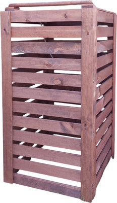 Бокс для мусорного контейнера Четыре Солнца Деревянный (коричневый)