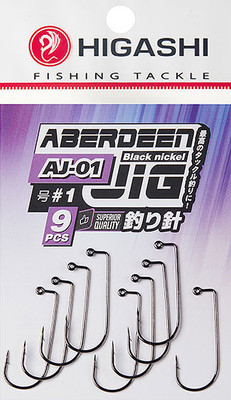 Набор крючков рыболовных Higashi Aberdeen Jig AJ-01 #1 Black nickel / 06183