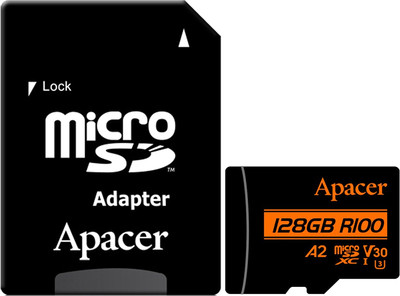 Карта памяти Apacer MicroSDXC 128GB с адаптером (AP128GMCSX10U8-R)