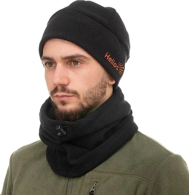 Шапка для охоты и рыбалки Helios Polaris + бафф / T-HS-HB-B (р.XL, черный)