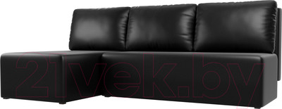 Диван угловой Mio Tesoro Берген 179 левый (экокожа, черный)
