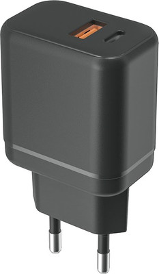 Адаптер питания сетевой Фаза PA-20AС-bk 20Вт USB-A Type-C / 5048799 (черный)