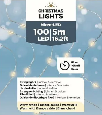 Светодиодная гирлянда Kaemingk Капелька Lumineo 100 LED / 496081 (5м, теплый белый)