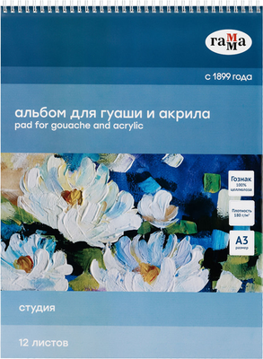 Альбом для рисования ГАММА Студия / 30A01S712W (12л)