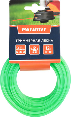 Леска для триммера PATRIOT 300-12-3 (звезда, зеленый)