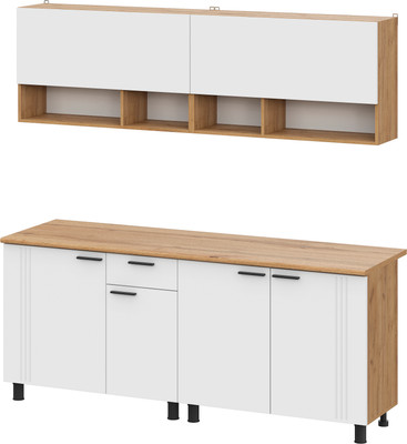 Кухонный гарнитур Mio Tesoro Монако 2.0м (дуб золотой/белый матовый/дуб вотан)