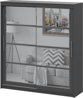 Шкаф-купе NN мебель К ШКП 3 2.0 Макс (графит серый)