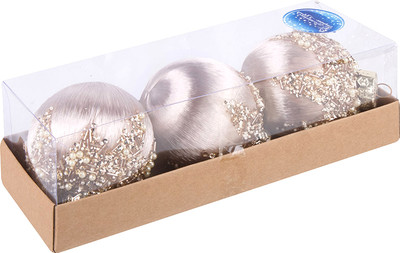 Набор шаров новогодних Волшебная страна SYQB-0124052 / 108510 (3шт)