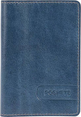 Обложка на паспорт Poshete 604-131-V-K/NP-NAV (синий)