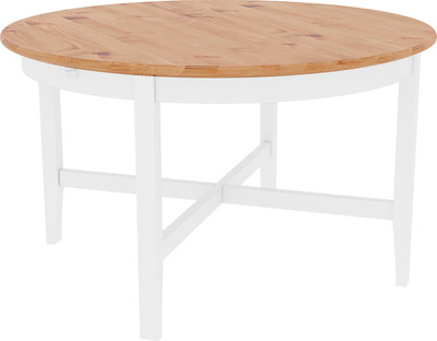 Обеденный стол ММЦ Кантри круглый (белый лак/браун)