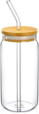 Стакан Wilmax WL-888610/A (с крышкой и соломинкой)