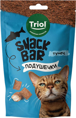 Лакомство для кошек Triol Snack Bar Мини-подушечки из тунца / 20171056 (30г)