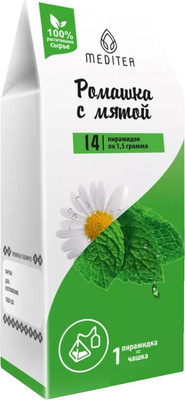 Чай пакетированный Meditea Ромашка с мятой (14пак)