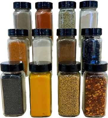 Набор для специй Aura Home 3453 (12шт, с черными крышками)