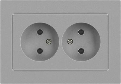 Розетка INTRO Accent 6-204-03 / Б0063453 (алюминий)