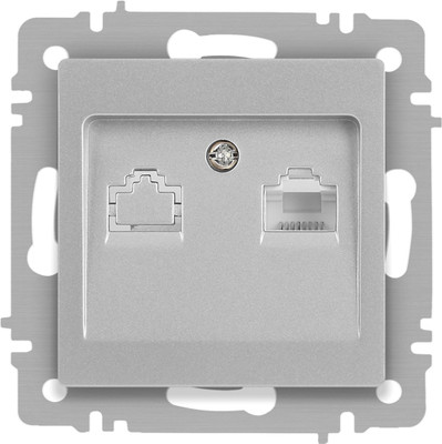 Розетка INTRO Accent 6-303-03 / Б0063630 (алюминий)