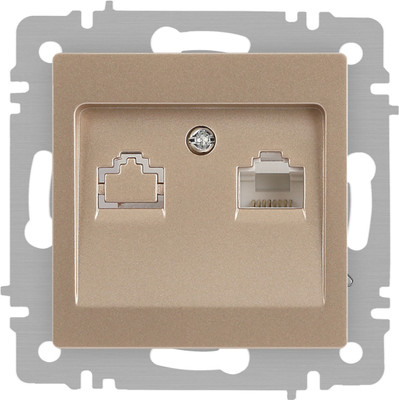Розетка INTRO Accent 6-303-04 / Б0063632 (шампань)